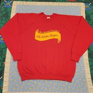 🏫🏠 Vtg 🔥 Phi Delta Kappa 💎 Sorority Sweater XXL ♥️ 80s 90s Made in USA 🇺🇸